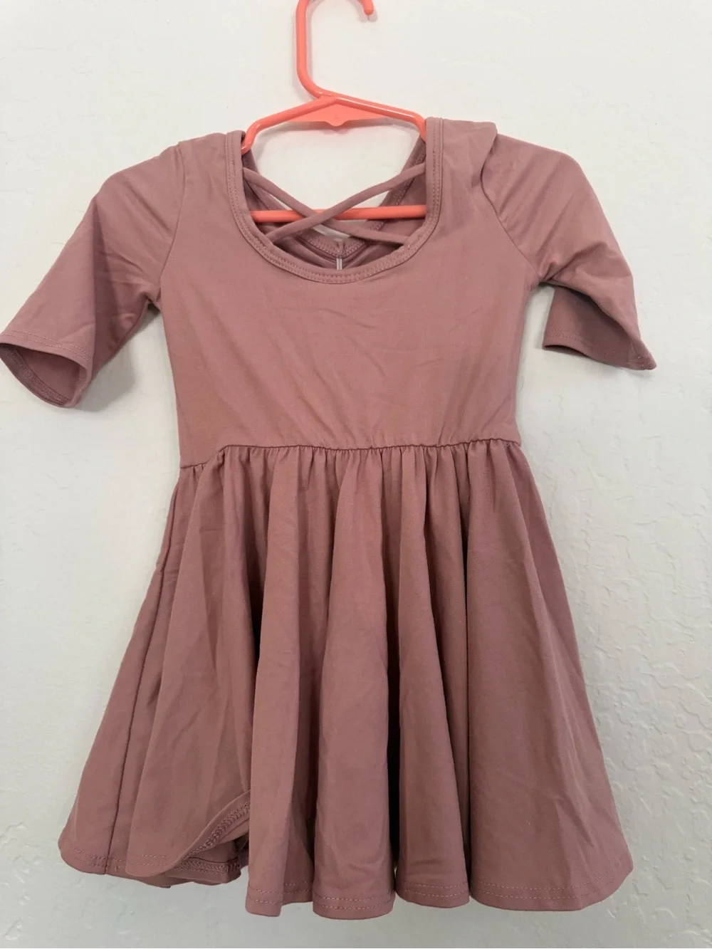 Dot Dot Smile Mauve V-Neck Twirl Dress